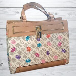 [Juicy Couture] Multi Crown Lock & Key Chained Satchel Bag, New with Tags